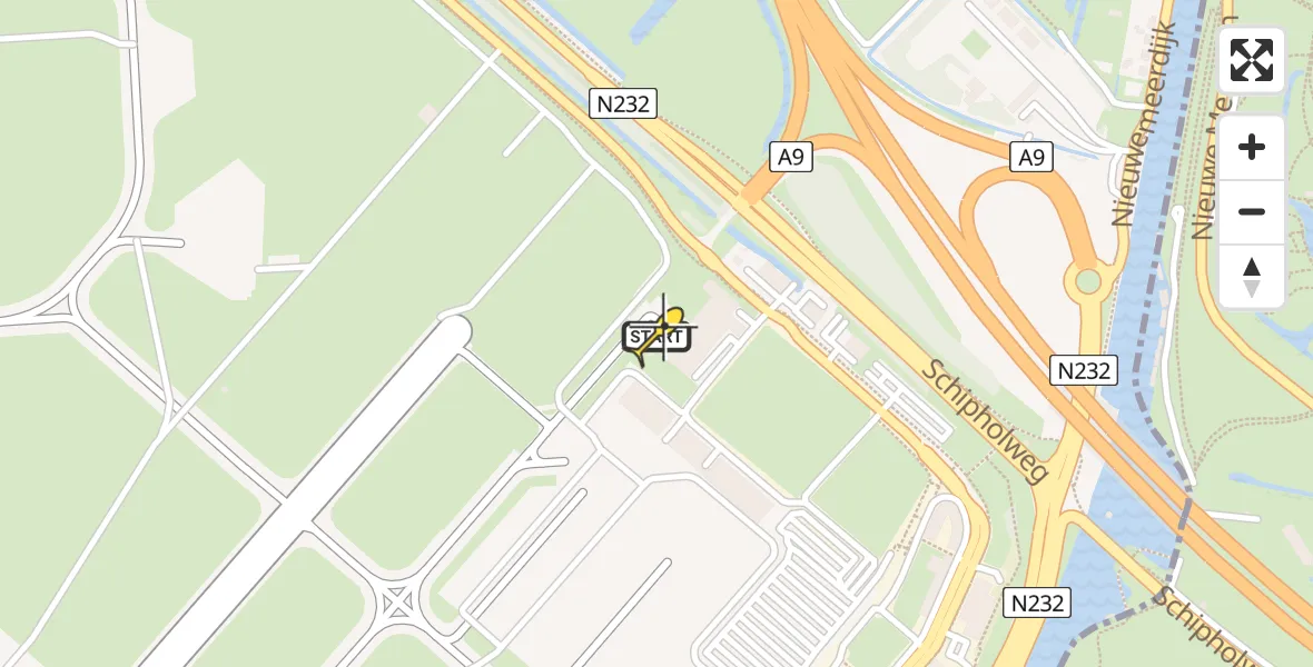 Routekaart van de vlucht: Politiehelikopter naar Schiphol, Walaardt Sacréstraat