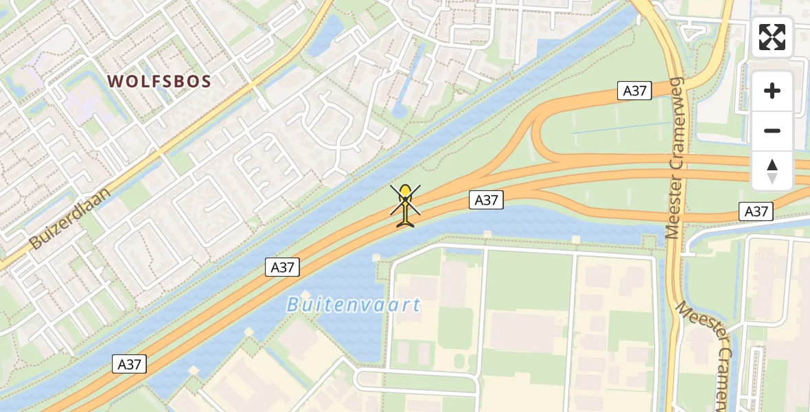 Routekaart van de vlucht: Lifeliner 4 naar Hoogeveen