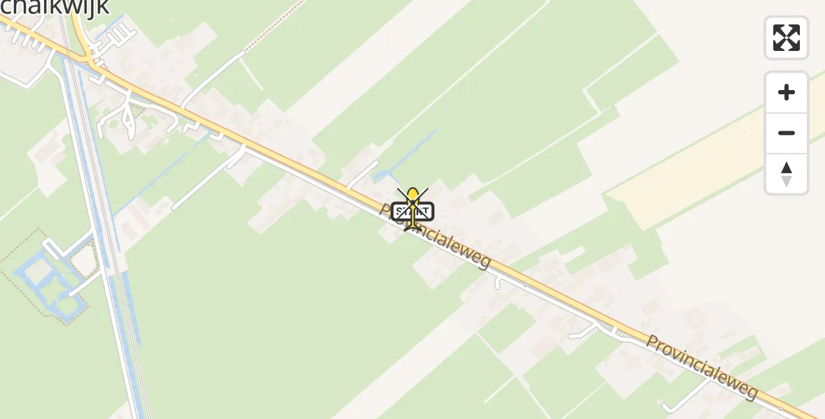 Routekaart van de vlucht: Lifeliner 3 naar Schalkwijk, Provincialeweg