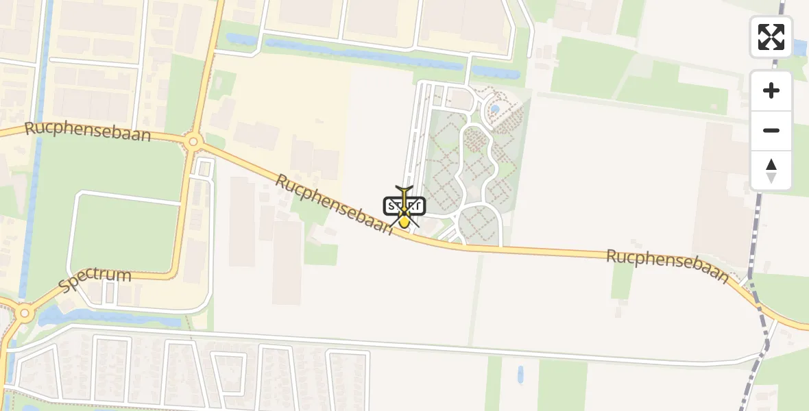 Routekaart van de vlucht: Lifeliner 2 naar Roosendaal, Rucphensebaan