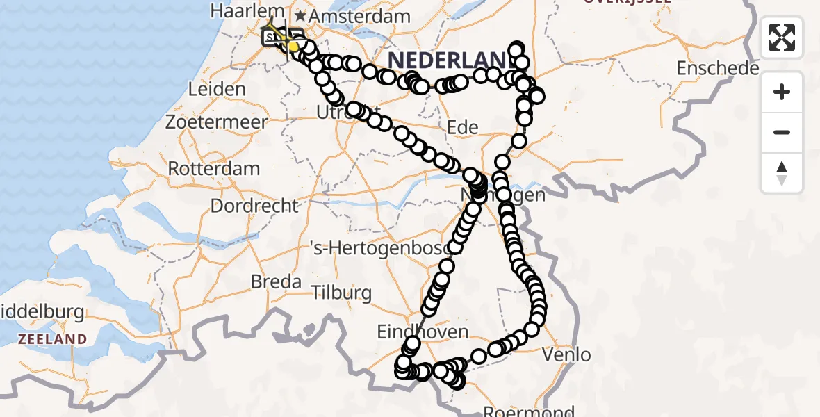 Routekaart van de vlucht: Politieheli naar Schiphol, Thermiekstraat