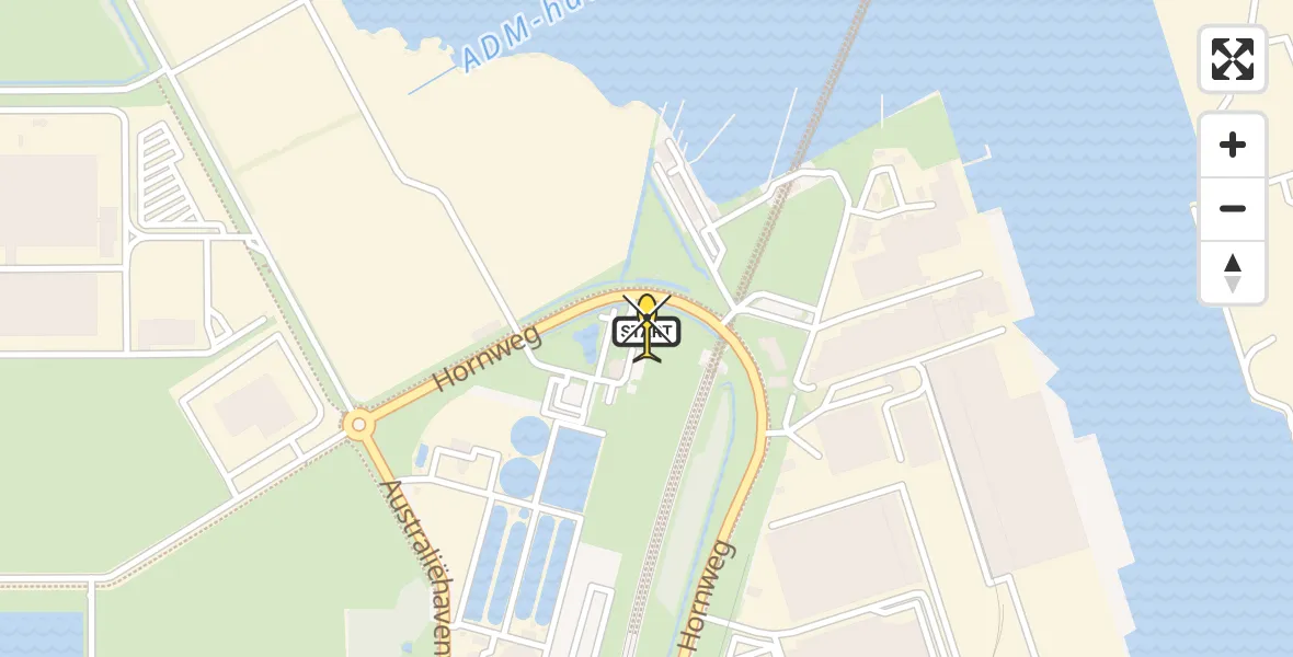 Routekaart van de vlucht: Lifeliner 1 naar Amsterdam Heliport, Hornweg