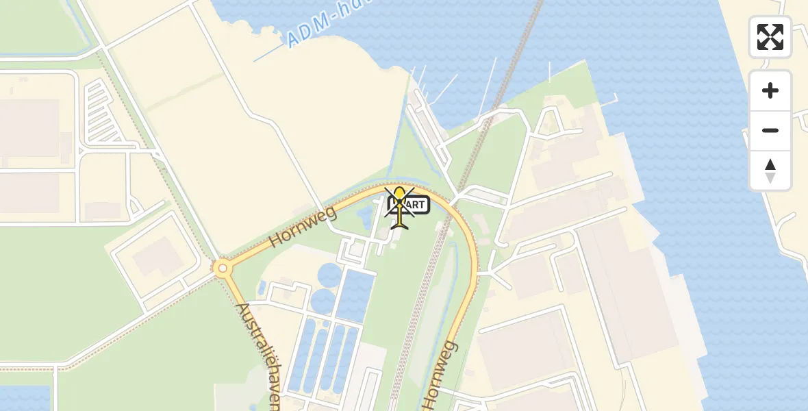 Routekaart van de vlucht: Lifeliner 1 naar Amsterdam Heliport, Hornweg