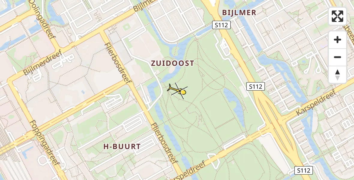 Routekaart van de vlucht: Lifeliner 1 naar Amsterdam