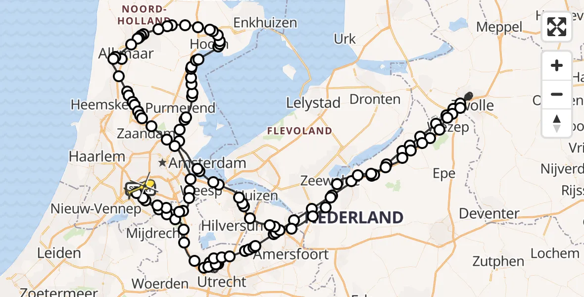 Routekaart van de vlucht: Politiehelikopter naar Schiphol, Thermiekstraat