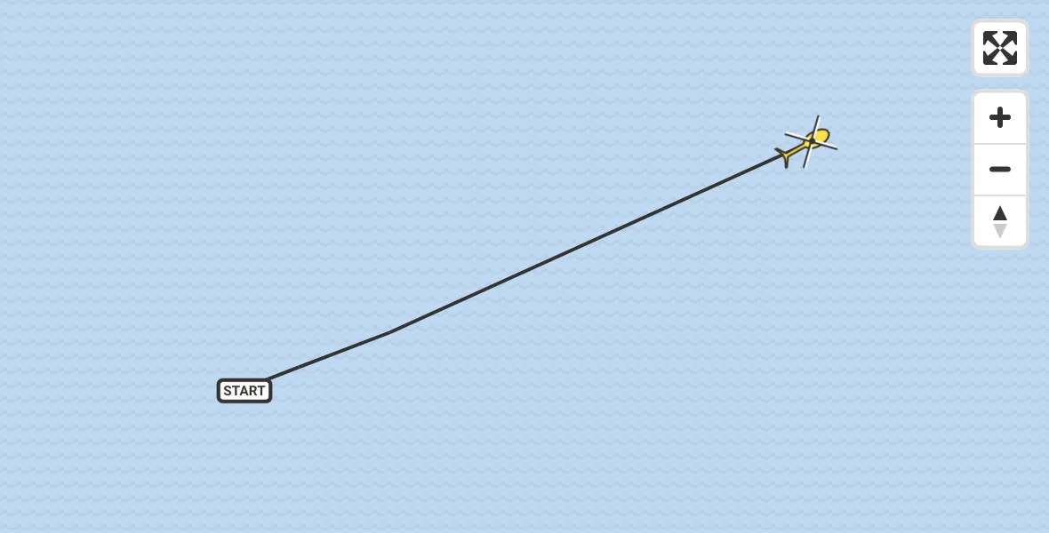 Routekaart van de vlucht: Kustwachthelikopter naar 