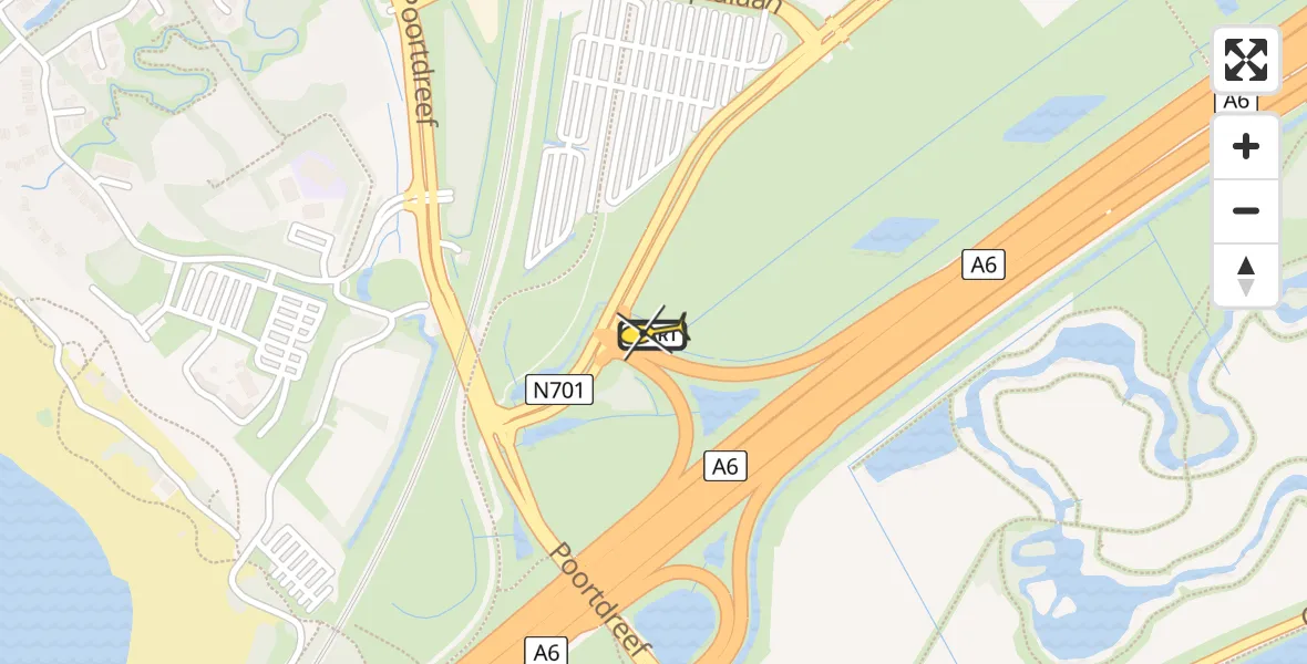 Routekaart van de vlucht: Lifeliner 1 naar Almere, Elementendreef