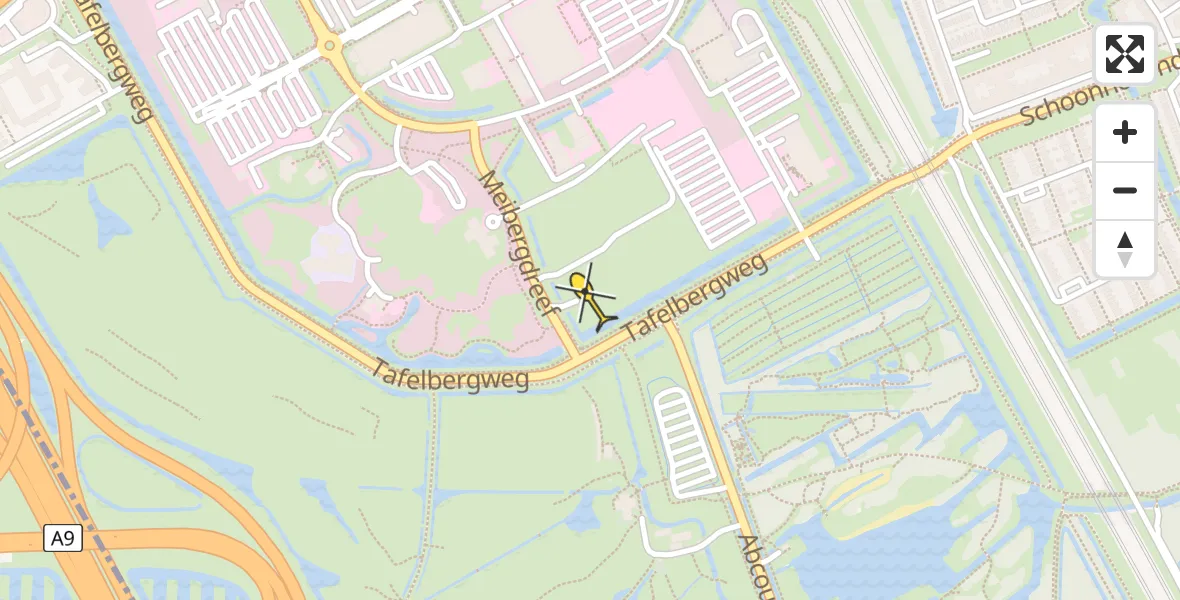 Routekaart van de vlucht: Lifeliner 1 naar Academisch Medisch Centrum (AMC)