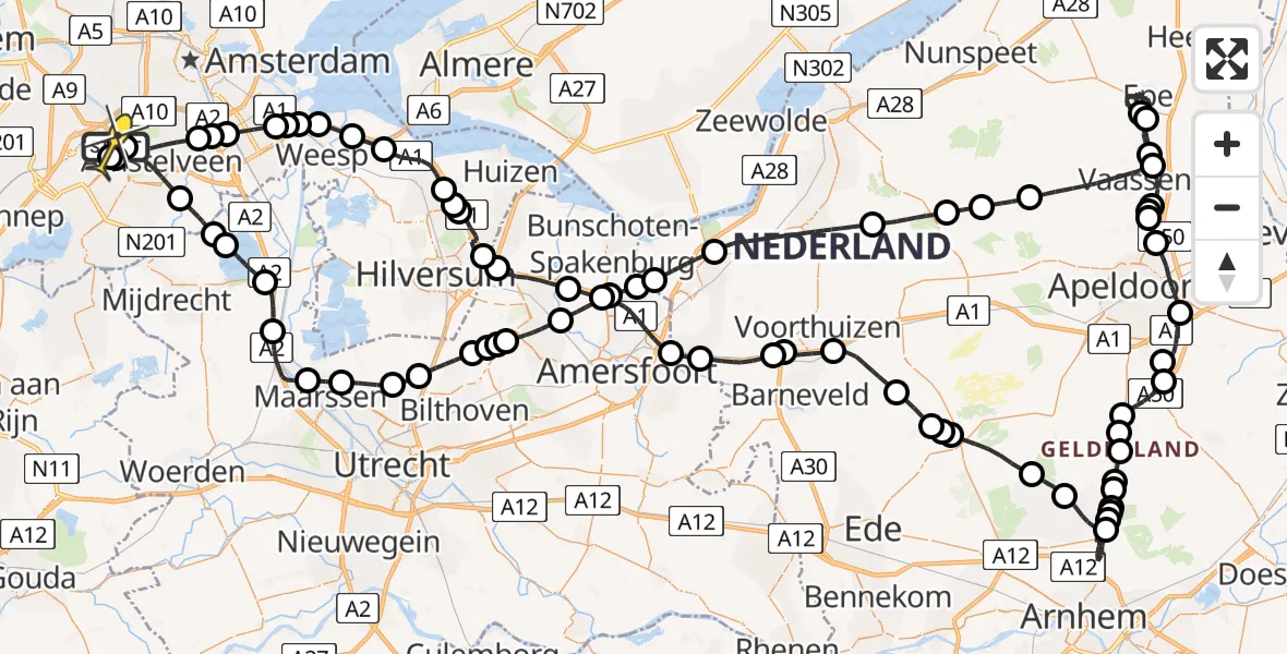 Routekaart van de vlucht: Politieheli naar Schiphol, Thermiekstraat