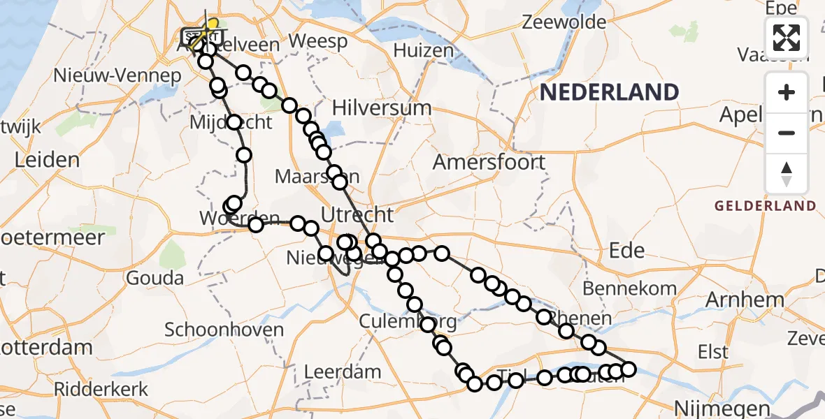 Routekaart van de vlucht: Politieheli naar Schiphol, Thermiekstraat