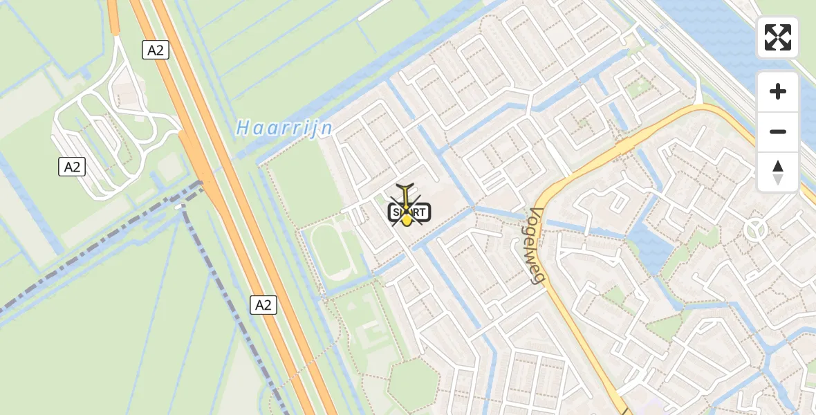 Routekaart van de vlucht: Lifeliner 2 naar Maarssen, Zwanenkamp