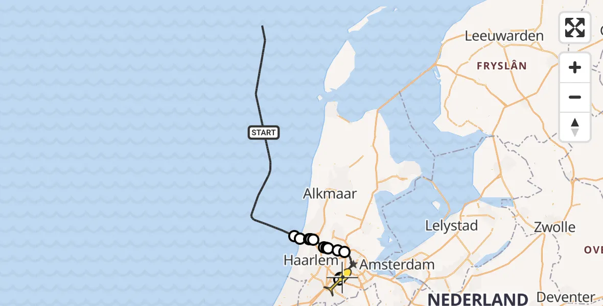 Routekaart van de vlucht: Politiehelikopter naar Schiphol, Thermiekstraat