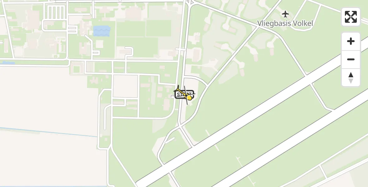 Routekaart van de vlucht: Lifeliner 3 naar Vliegbasis Volkel, Zeelandsedijk