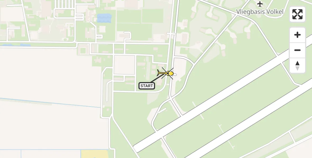 Routekaart van de vlucht: Lifeliner 3 naar Vliegbasis Volkel, Zeelandsedijk