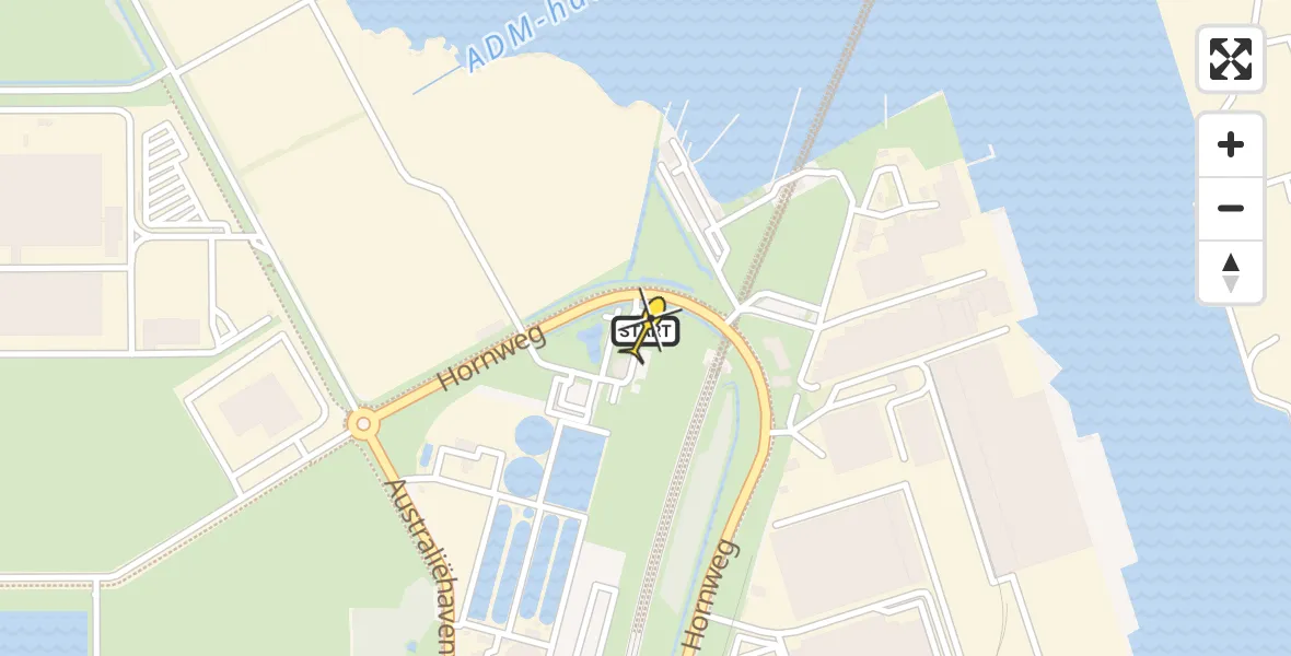 Routekaart van de vlucht: Lifeliner 1 naar Amsterdam Heliport, Hornweg