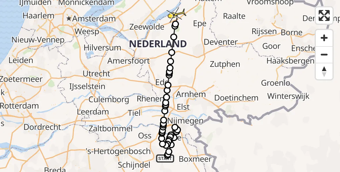 Routekaart van de vlucht: Lifeliner 3 naar Nunspeet, Bovenweg