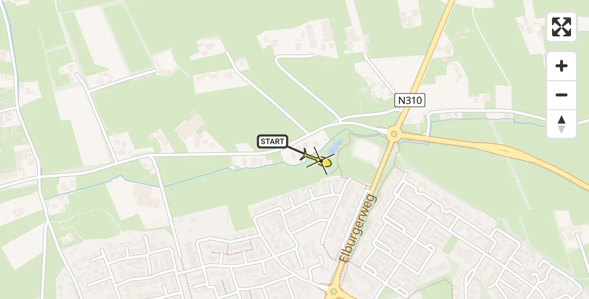 Routekaart van de vlucht: Lifeliner 3 naar Nunspeet, Bovenweg