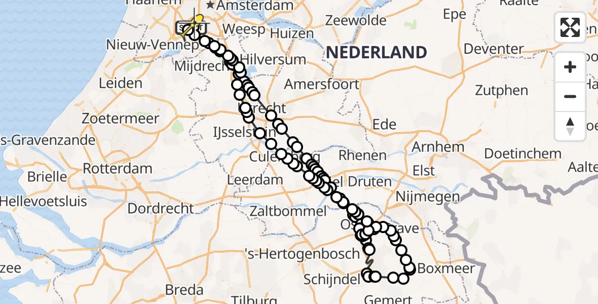 Routekaart van de vlucht: Politiehelikopter naar Schiphol, Thermiekstraat