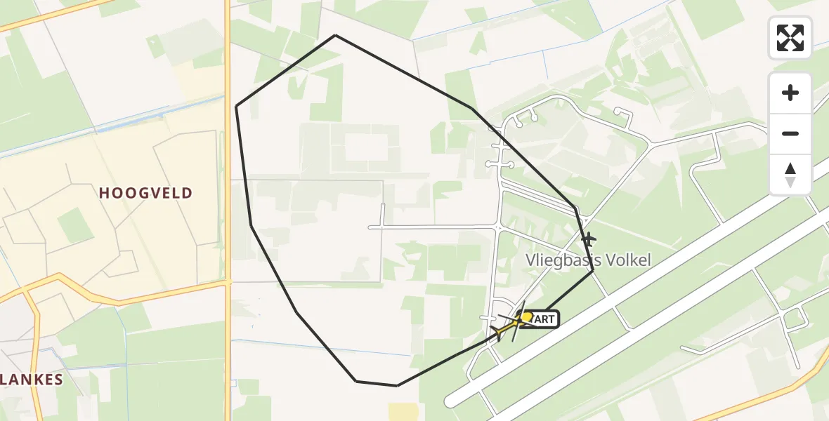 Routekaart van de vlucht: Lifeliner 3 naar Vliegbasis Volkel, Zeelandsedijk