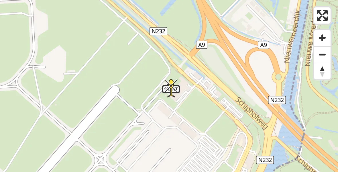 Routekaart van de vlucht: Politiehelikopter naar Schiphol, Walaardt Sacréstraat