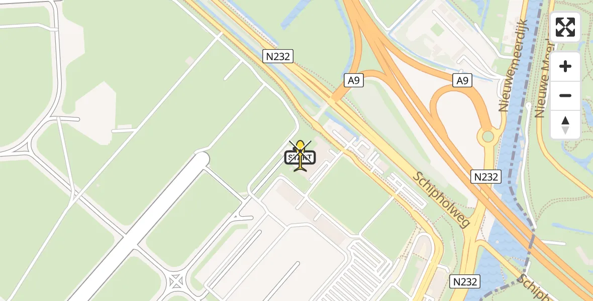 Routekaart van de vlucht: Politiehelikopter naar Schiphol, Walaardt Sacréstraat