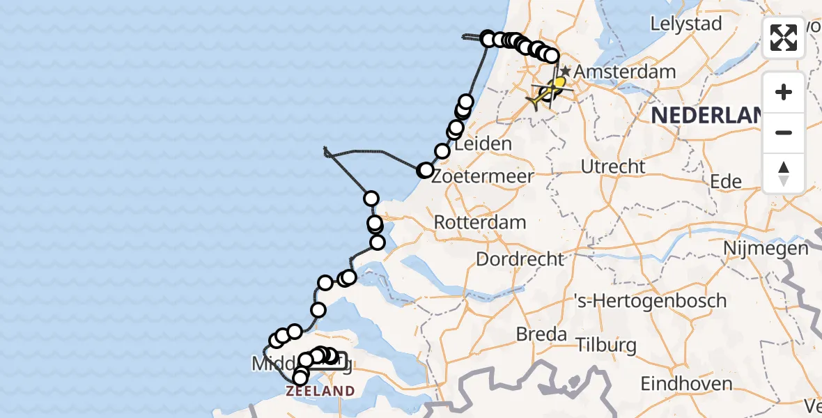 Routekaart van de vlucht: Politieheli naar Schiphol, Thermiekstraat