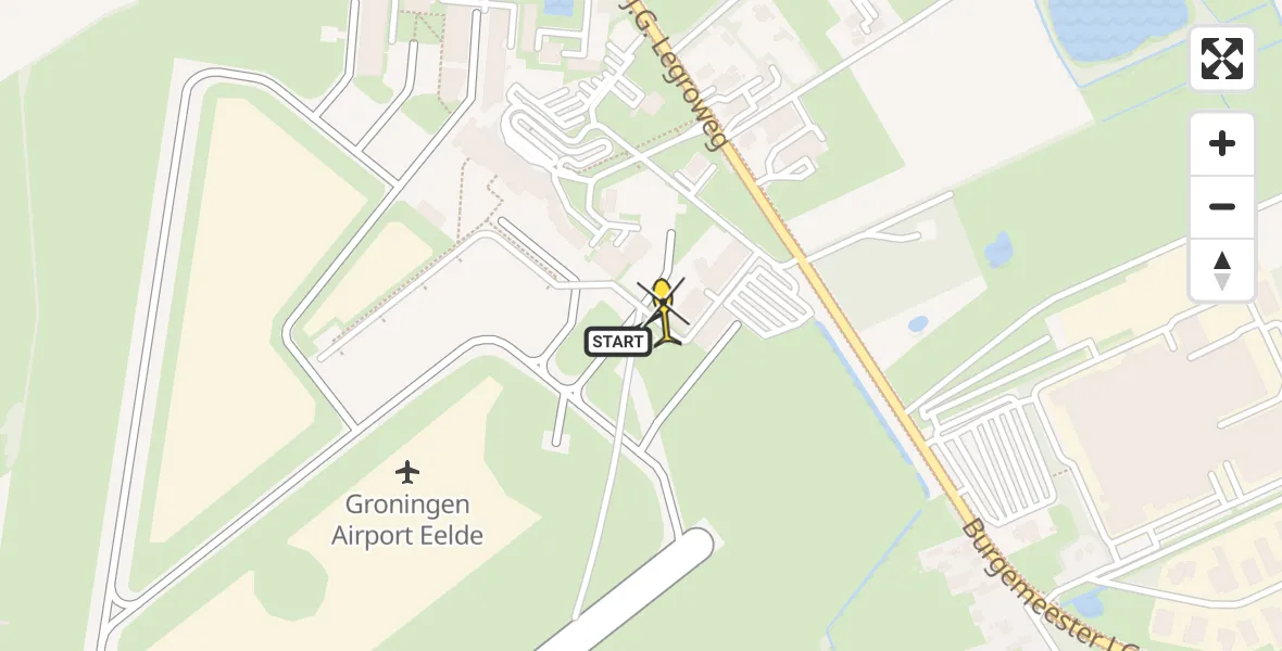 Routekaart van de vlucht: Lifeliner 4 naar Groningen Airport Eelde, Machlaan
