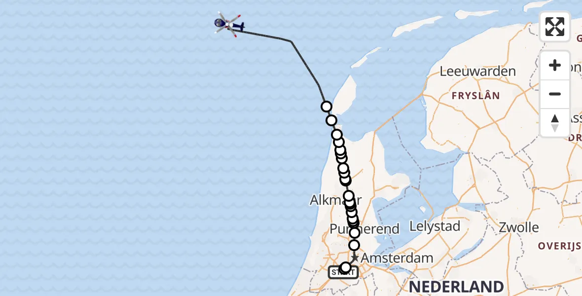 Vluchtroute Politiehelikopter Schiphol - , 23 december 2025, 18:07