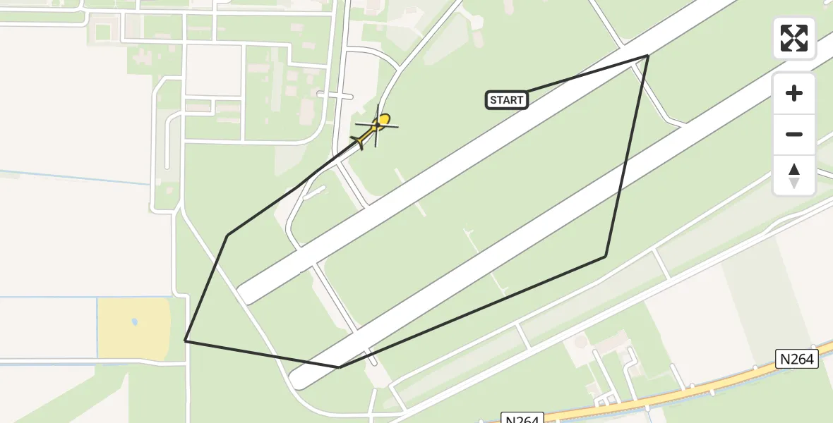 Routekaart van de vlucht: Lifeliner 3 naar Vliegbasis Volkel, Zeelandsedijk