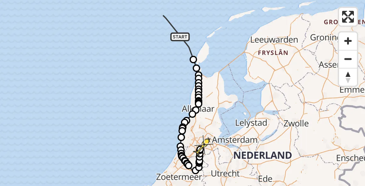 Routekaart van de vlucht: Politieheli naar Schiphol, Thermiekstraat
