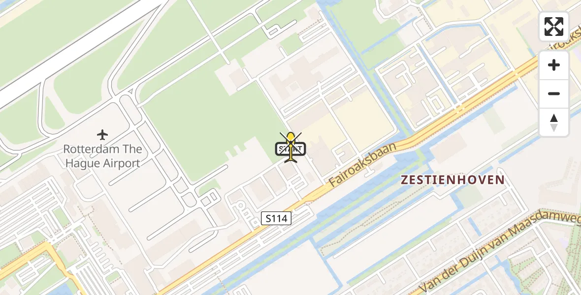 Routekaart van de vlucht: Lifeliner 2 naar Rotterdam The Hague Airport, Brandenburgbaan