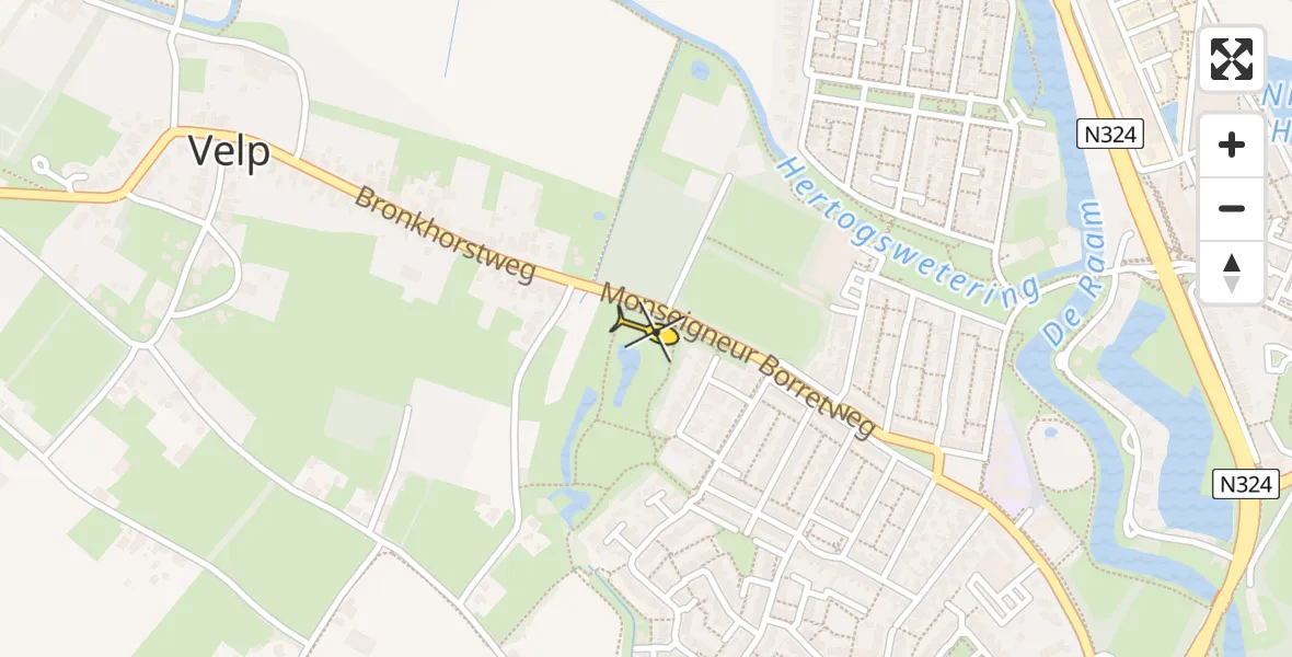 Routekaart van de vlucht: Lifeliner 3 naar Grave