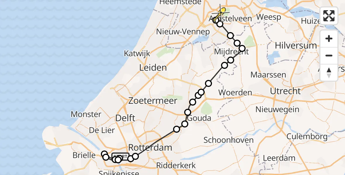 Routekaart van de vlucht: Politieheli naar Schiphol, Thermiekstraat
