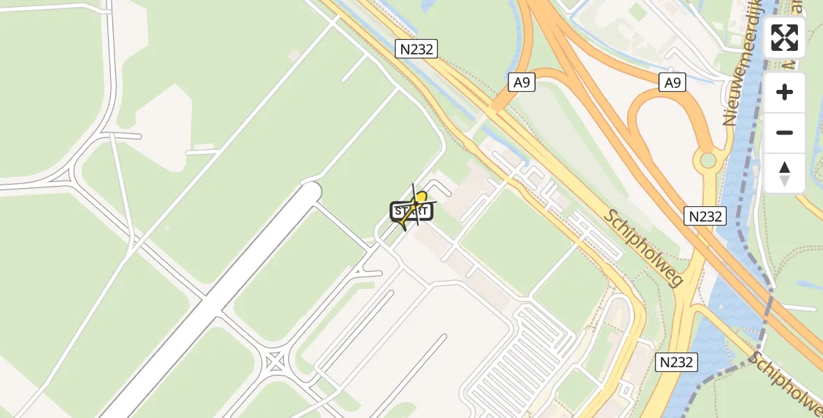 Routekaart van de vlucht: Politieheli naar Schiphol, Thermiekstraat