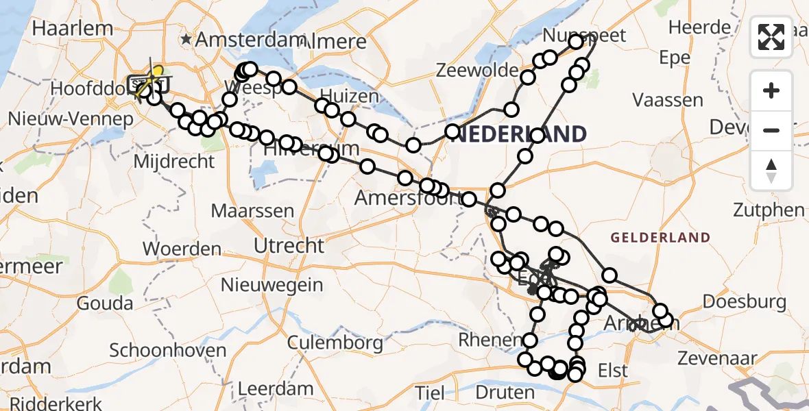 Routekaart van de vlucht: Politieheli naar Schiphol, Thermiekstraat