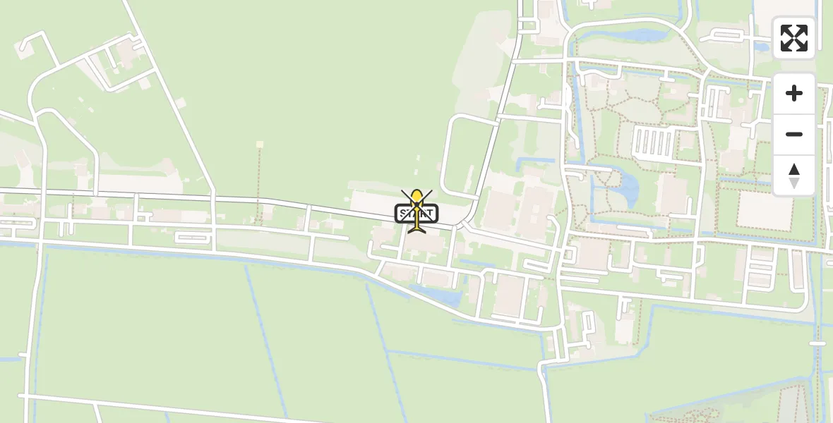 Routekaart van de vlucht: Ambulancehelikopter naar Vliegbasis Leeuwarden, Keegsdijkje