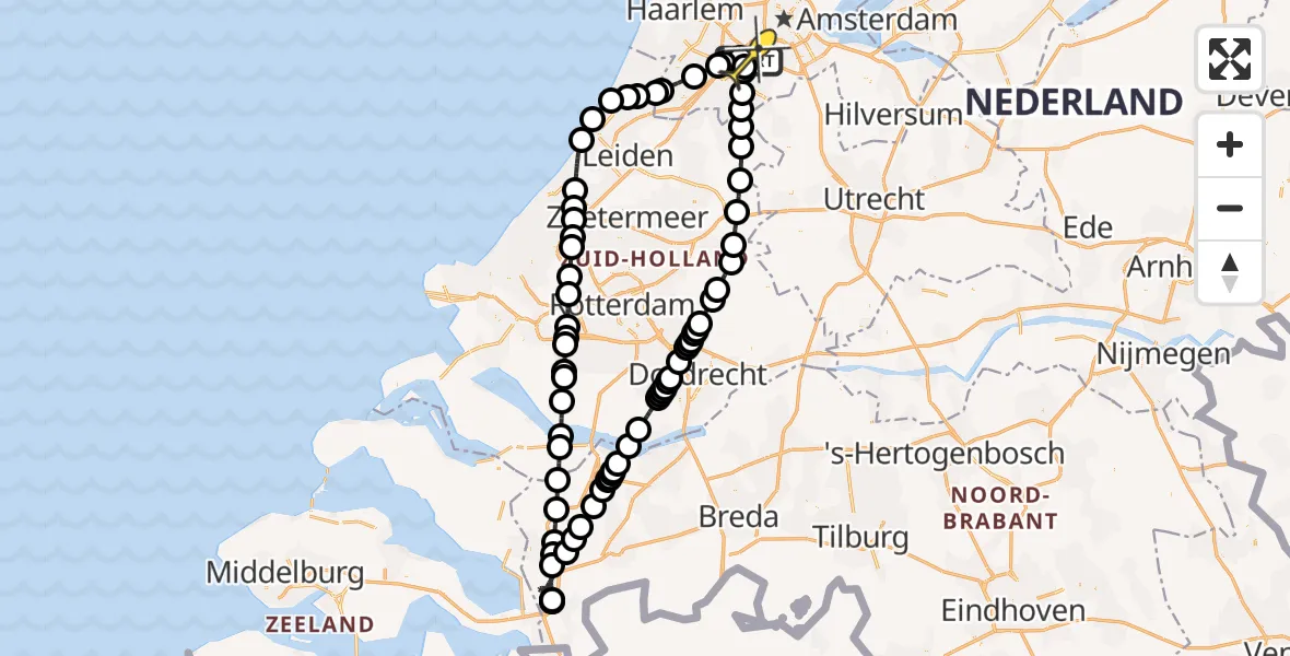 Routekaart van de vlucht: Politiehelikopter naar Schiphol, Loevesteinse Randweg