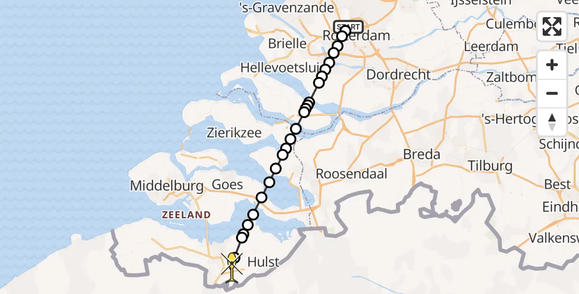 Routekaart van de vlucht: Lifeliner 2 naar Axel, Kanaalkade