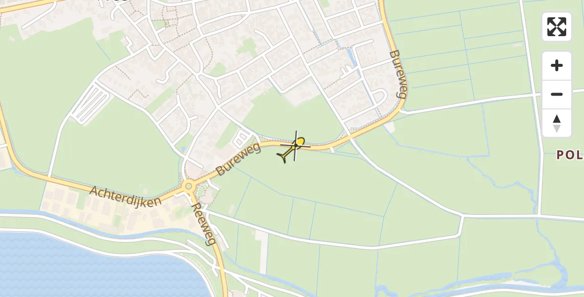 Routekaart van de vlucht: Ambulanceheli naar Nes