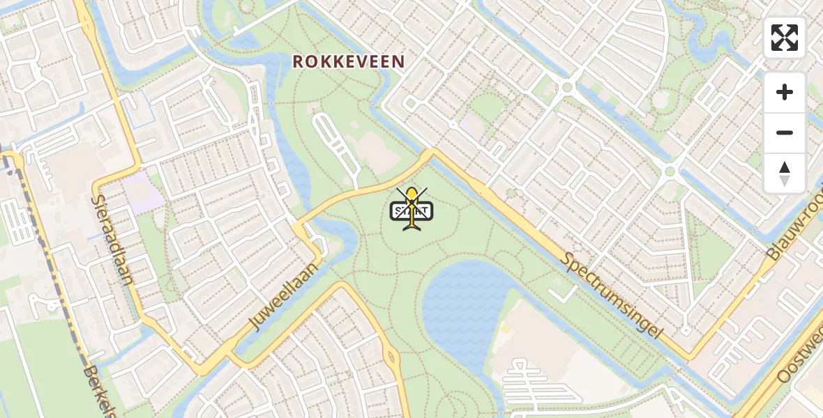 Routekaart van de vlucht: Lifeliner 1 naar Zoetermeer, Prismalaan