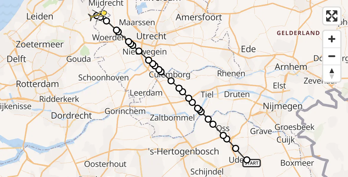 Routekaart van de vlucht: Lifeliner 3 naar Noorden, Hogedijk