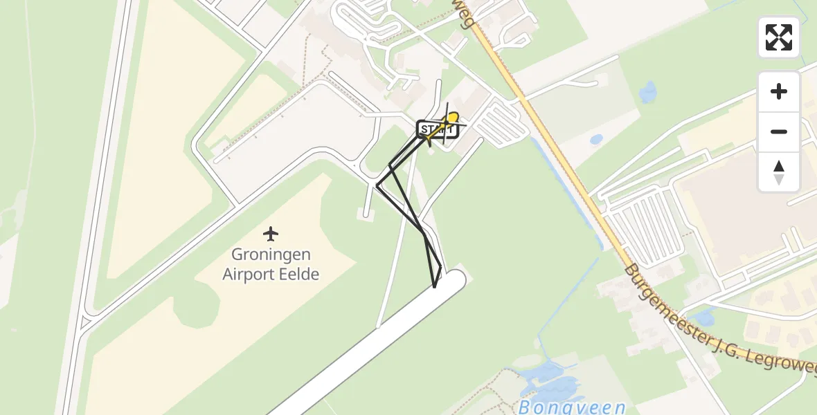 Routekaart van de vlucht: Lifeliner 4 naar Groningen Airport Eelde, Machlaan