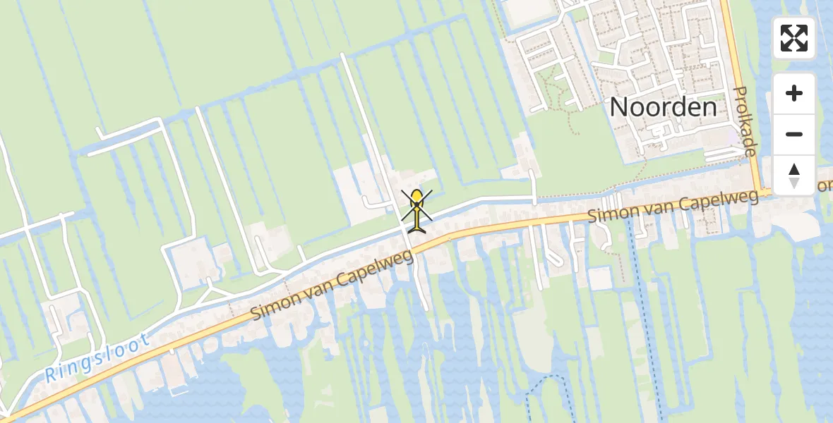 Routekaart van de vlucht: Lifeliner 3 naar Noorden