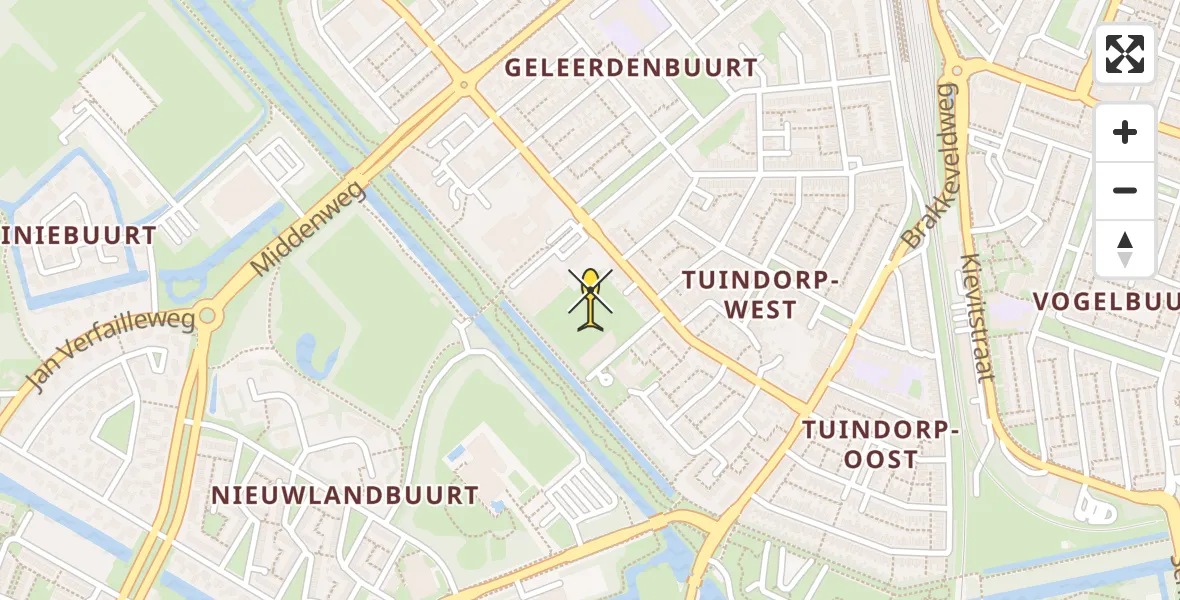 Routekaart van de vlucht: Ambulanceheli naar Den Helder