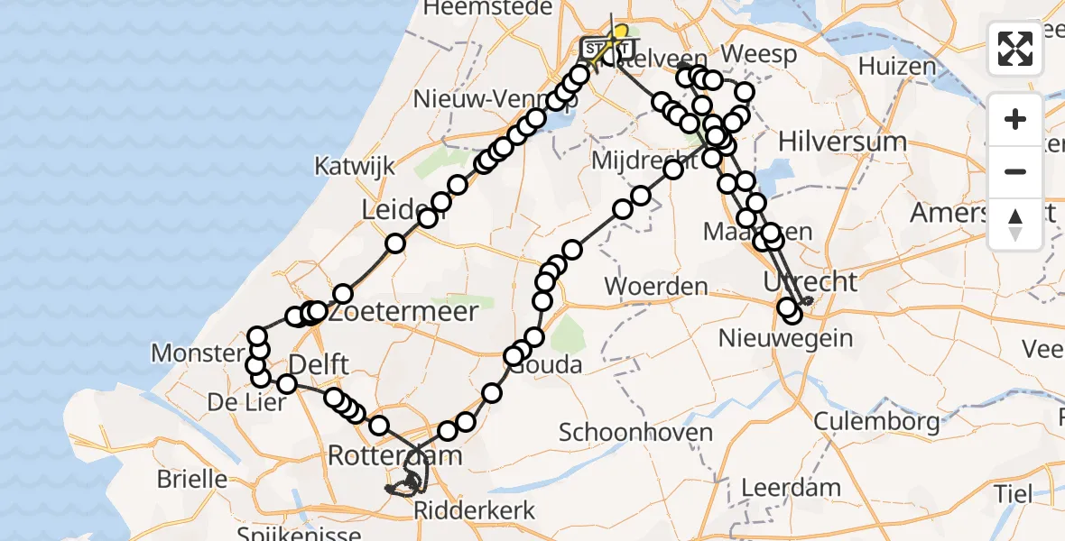 Routekaart van de vlucht: Politieheli naar Schiphol, Loevesteinse Randweg