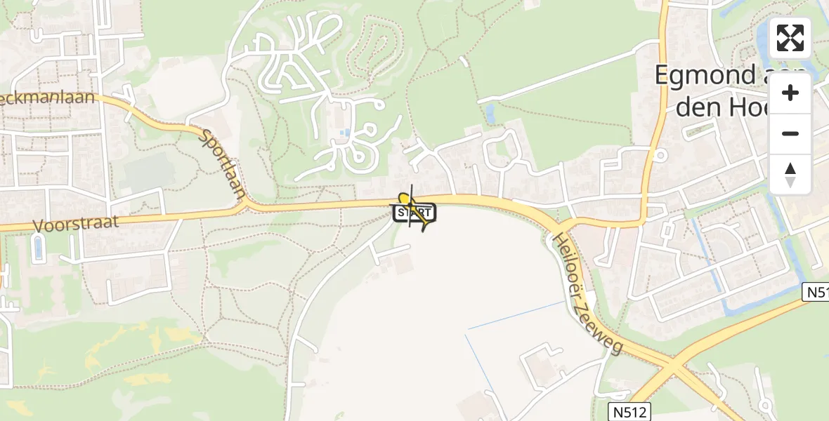 Routekaart van de vlucht: Lifeliner 1 naar Egmond aan den Hoef, Egmonderstraatweg