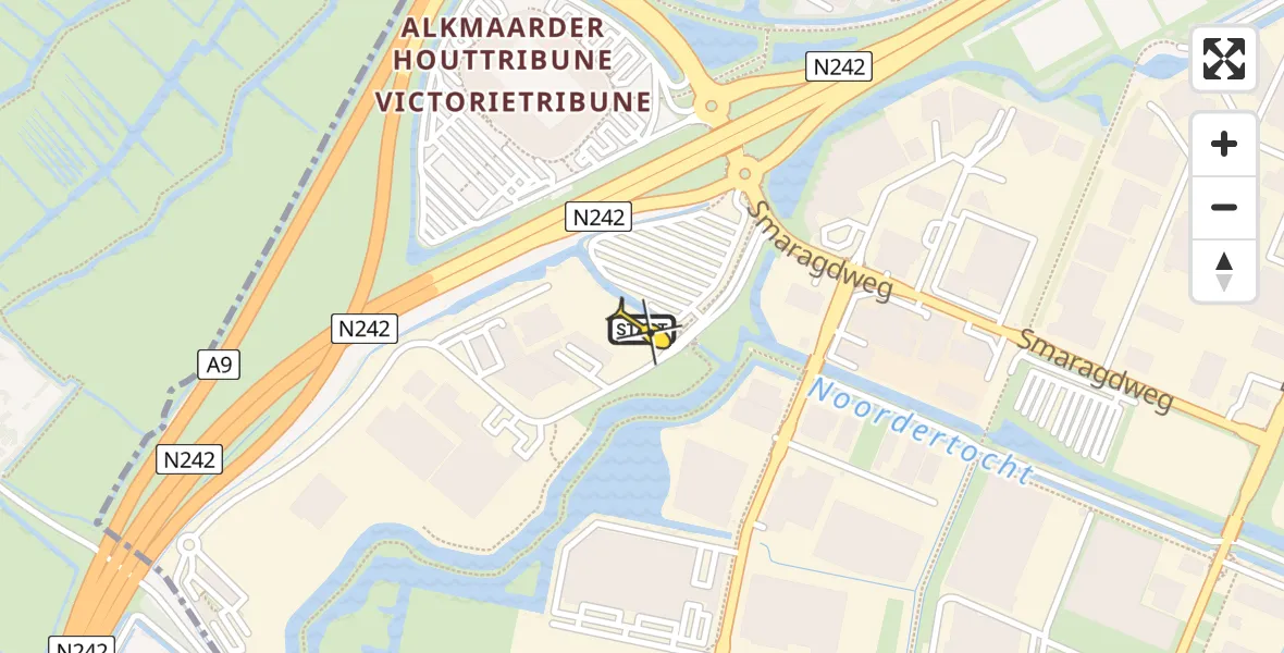 Routekaart van de vlucht: Lifeliner 1 naar Alkmaar, Parelweg