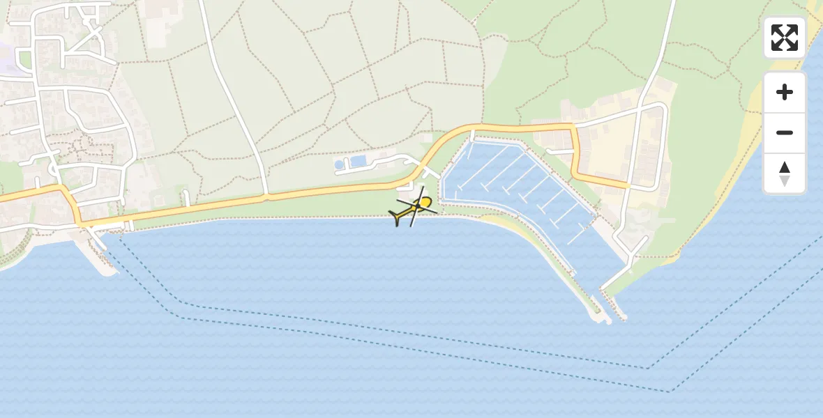Routekaart van de vlucht: Ambulanceheli naar Vlieland Heliport