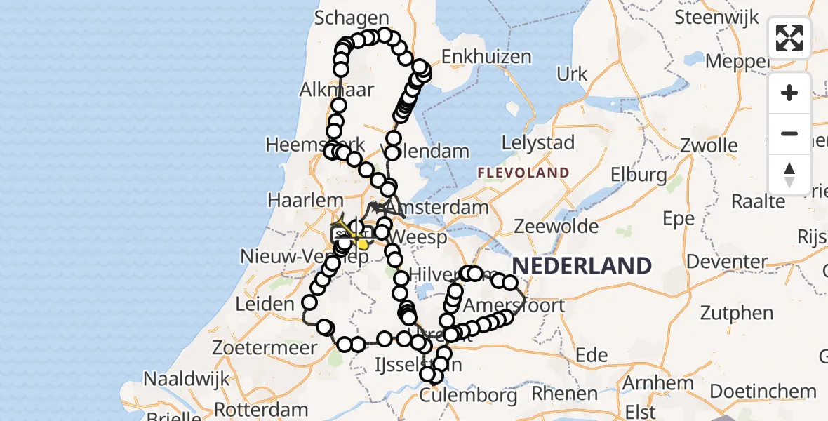 Routekaart van de vlucht: Politiehelikopter naar Schiphol, Loevesteinse Randweg