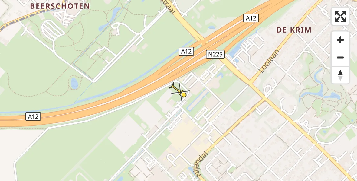 Routekaart van de vlucht: Politiehelikopter naar Driebergen-Rijsenburg